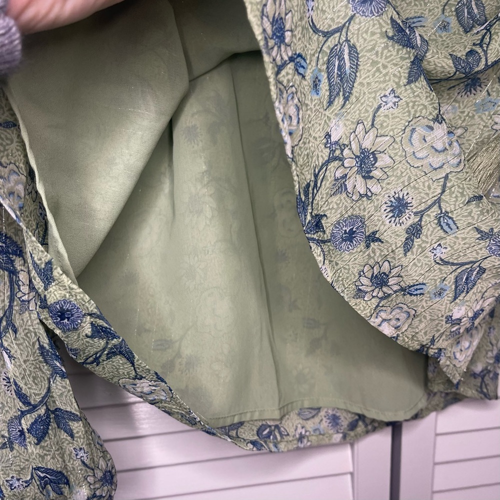 Lucky Brand Green Floral Blouse - Picture 4 of 7